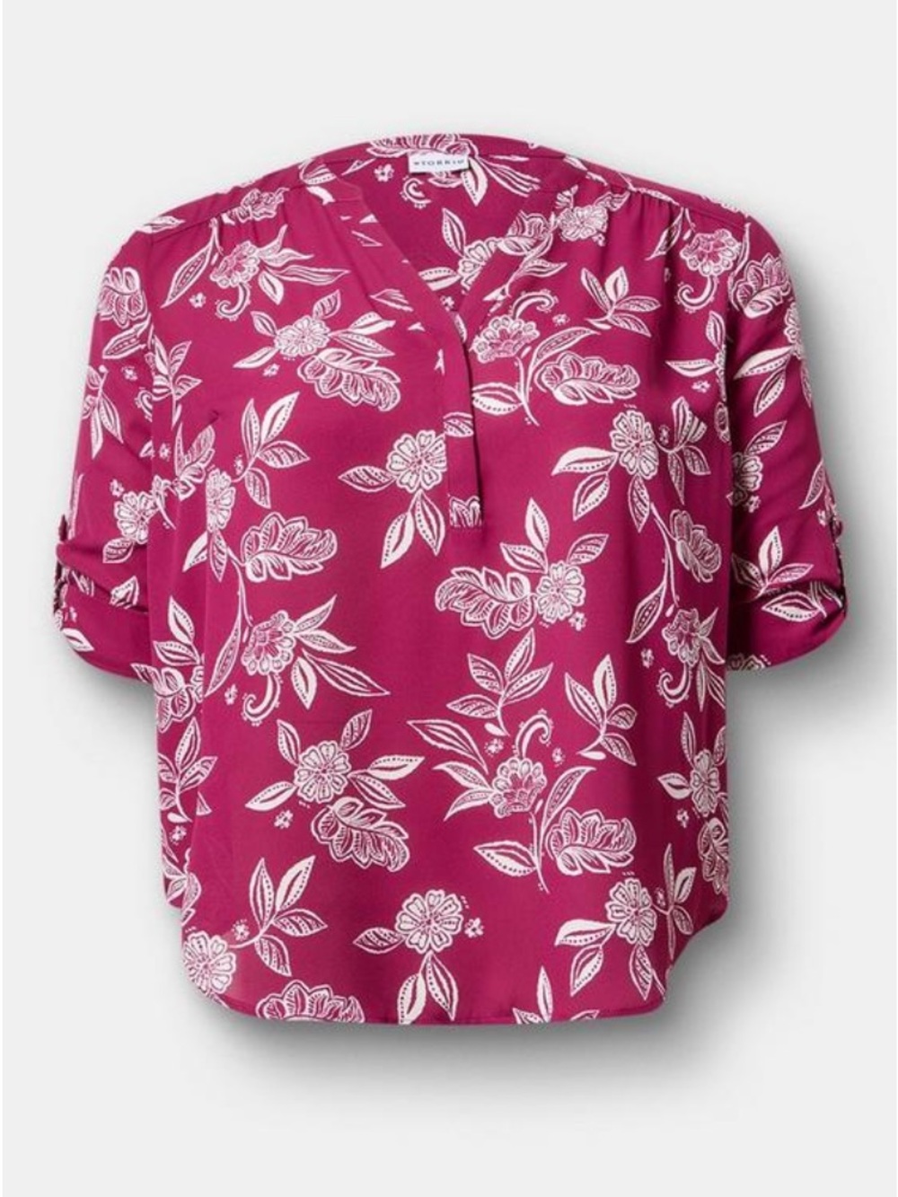 Torrid Harper Georgette 3/4 Sleeve Blouse Size 00 (10) Thrill Floral Purple NWT